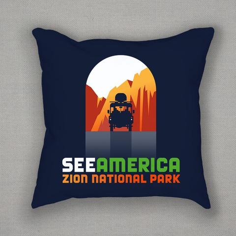 Zion National Park Pillow by Luis Prado for See America