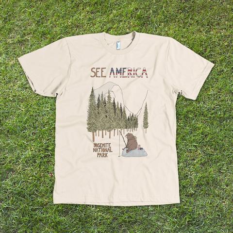 Yosemite National Park T-Shirt by Naomi Sloman for See America - 1